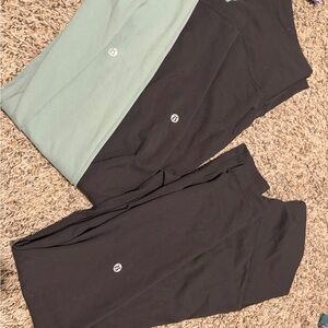 lululemon athletica Women's High-Rise Leggings - Black & Sage (3) wunder train